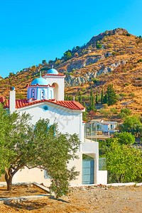 希腊Aegina岛StCatherine修道院希腊农村景观图片