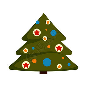 圣诞树长青松装饰着园林和玩具媒介的长青松树冬季假日和庆祝活动插图长绿松树装饰着园林和玩具媒介的长绿松树图片