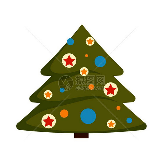 圣诞树长青松装饰着园林和玩具媒介的长青松树冬季假日和庆祝活动插图长绿松树装饰着园林和玩具媒介的长绿松树图片