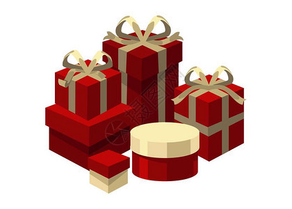 不同形状和颜色矢量的礼品盒与近亲交换礼物的特殊传统纸上包装的容器括弓庆祝活动节日问候不同形状和颜色矢量的礼品盒图片