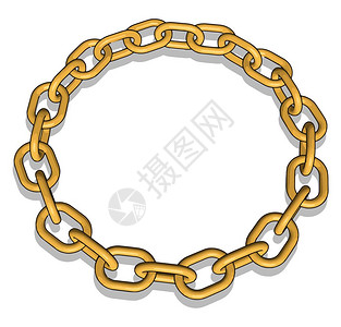 金链插画_金链卡通_金链插图_手绘_板绘_摄图网