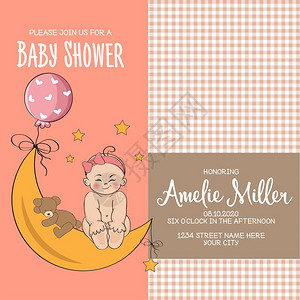 女婴淋浴卡图片