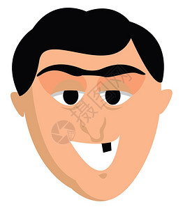 牙科牙医男人没有牙齿插图白背景的矢量插画