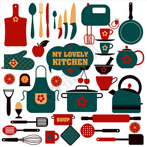 厨房工具元素背景图片