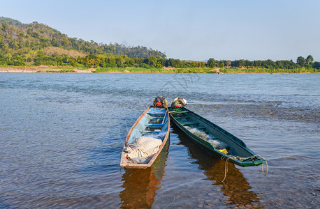 湄公河亚洲木质渔船图片