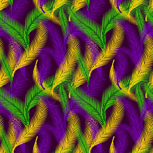 棕榈树的自然无缝图案狂欢节的颜色图片