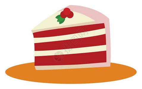 蛋糕芒果插画-蛋糕芒果卡通-红蛋糕插图白背景的矢量插图-摄图网