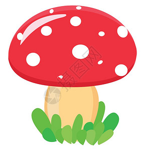 去角质膏红蘑菇插图白色背景的矢量插画