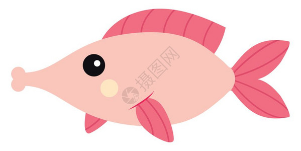 海鲜螃蟹插画-海鲜螃蟹卡通-白色背景上的平面风格鱼图示平面风格的鱼