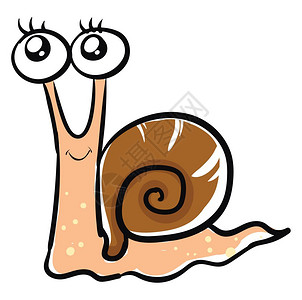 榴莲壳可爱的蜗牛插图白背景的矢量插画