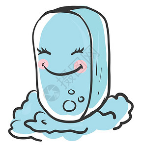 鸟瞰水肥皂快乐插图白色背景的矢量插画