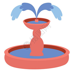 卢浮宫雕塑喷泉插图白色背景的矢量插画