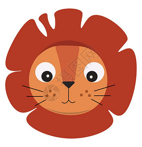 石雕狮子可爱的狮子插图白色背景的矢量插画