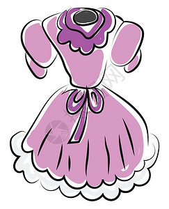 裙子背影小粉色裙子插图白色背景的矢量插画