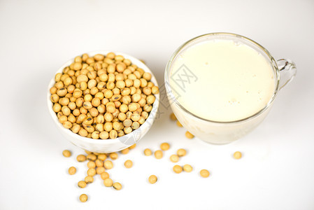 白灰底牛奶健康饮食和天然豆蛋白图片