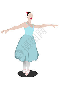 芭蕾舞者矢量插图图片