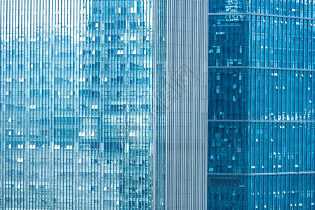 现代建筑背景蓝色天空的墙反射图片