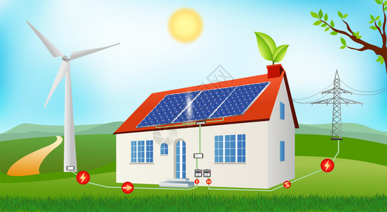 太阳能绿色能源住宅图片