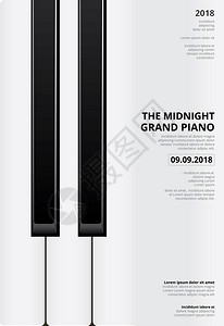 音乐会海报背景Grand钢琴海报背景模板插画