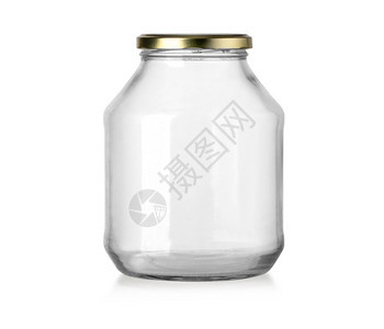 Jar玻璃瓶白色与剪切路径隔绝图片
