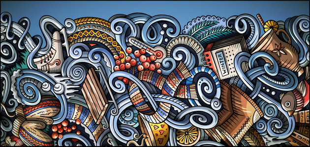 冬季手绘制了涂鸦横幅卡通详细传单冷季对象和符号插图形矢量设计元素背景卡通详细传单高清图片下载 正版图片305781104 摄图网