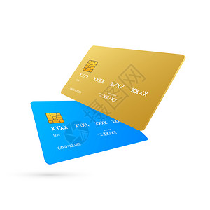 白背景的蓝和金简单信用卡模板矢量说明白背景的蓝和金简单信用卡模板矢量说明图片
