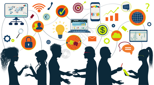 中外文化交流派对插画