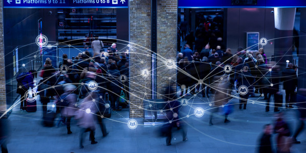 作为网络与人力资源概念的伦敦人员流动图片