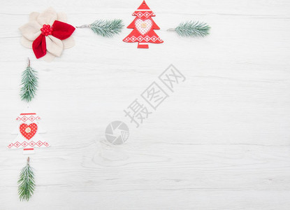 以白色的树枝和为圣诞装饰图片