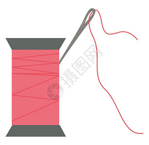 工艺摆件针线插图白色背景的矢量插画