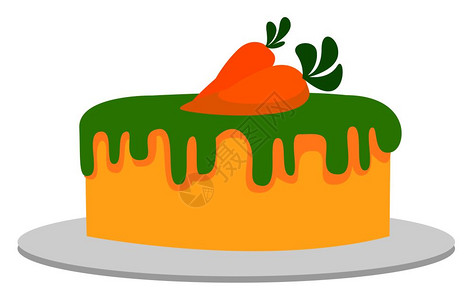 十字花科蔬菜胡萝卜蛋糕插图白色背景的矢量插画