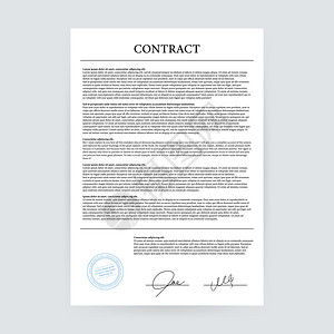 合同协议纸空白印有密封矢量说明图片