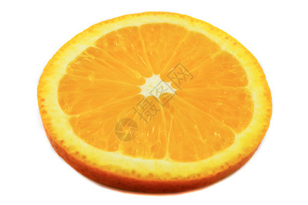 白底隔离的橙色水果片图片