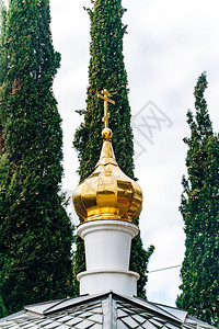 寺庙的金东正教堂的顶楼图片
