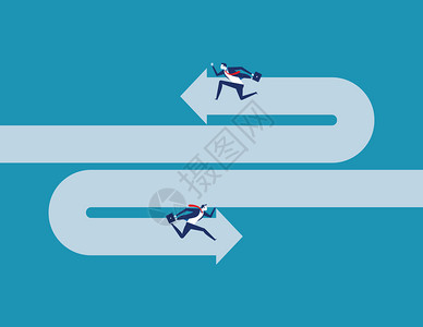 相反插画_相反卡通_相反插图_手绘_板绘_摄图网