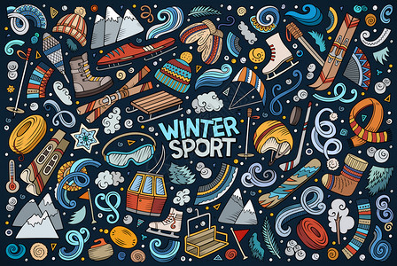 冬季运动物体和符号图片