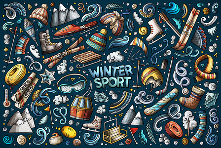 冬季运动物体和符号冬季运动物体和符号图片