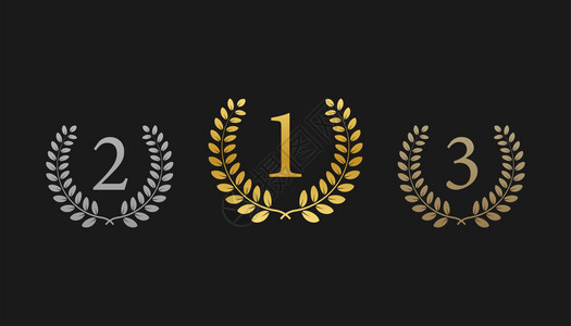 第一二三名金银铜第一二和三地点颁奖laurel矢量储说明金铜第一二和三