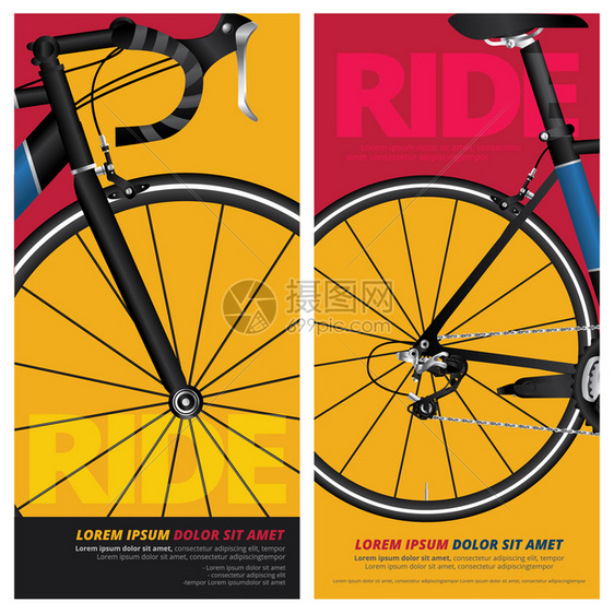 自行车海报插图图片