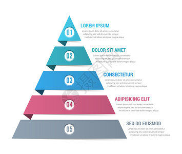 含有五个元素的金字塔成像模板矢量eps10插图图片