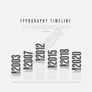 具有最大里程碑年份和描述的矢量印刷时间报告模板图片