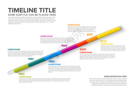 具有日期和其他信息的时间线模板图片