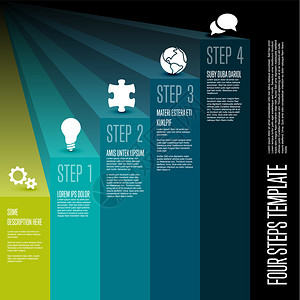 Vecotr用于工作流程业务方案或序图的Infographic步骤图模板带有图标的垂直版本Infogrpahic图片