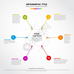 由圆形和小滴针制成的矢量多用途Infograph模板图片