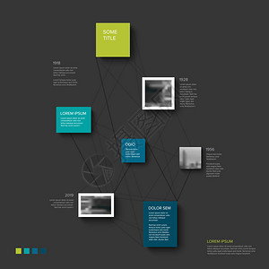 带有照片和连接线的现代最低人口动态信息时间报告模板黑暗版本现代人口动态报告模板黑暗版本图片