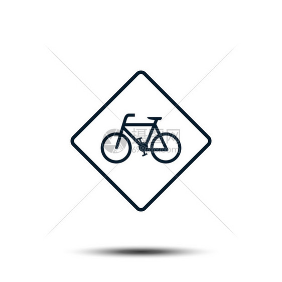 自行车插图平板设计图片