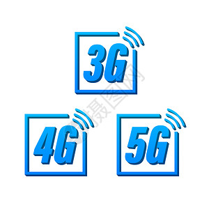 4g5g5g4g3g符号集在背景移动通信技术和智能电话网络上矢量图示5g移动