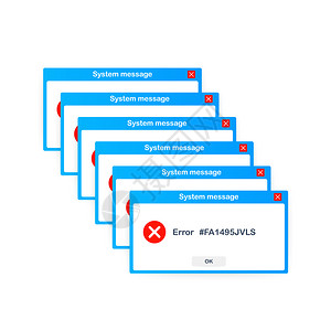 虚拟用户界面严重错误警告信息矢量存图解图片