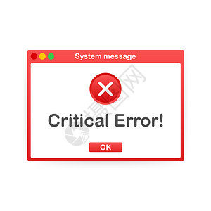 虚拟用户界面严重错误警告信息矢量存图解图片