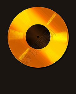 黑纸上孤立的金唱片音乐盘奖图片